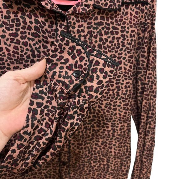 Maison Scotch Createurs de Vetements Animal Print Button Front Shirt SZ 3 - Picture 3 of 8